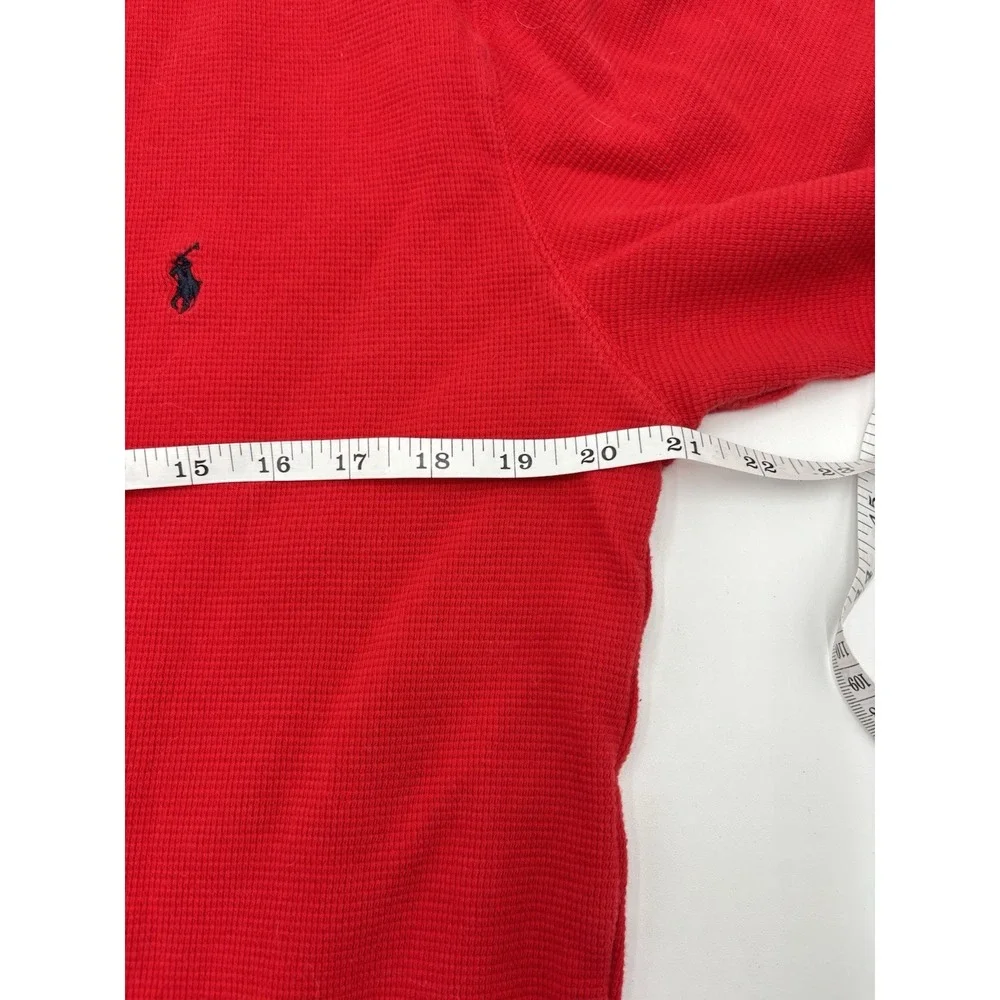 Polo Ralph Lauren Outdoor Thermal Shirt XL Red Waffle Knit Cotton Pony Logo